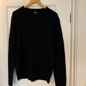 J Crew Classic Cashmere Black Cable Knit Sweater. Men’s Medium